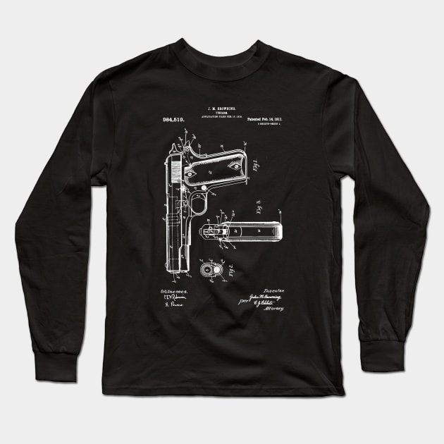 Firearm 1911 patent / Firearm patent present Long Sleeve T-Shirt by Anodyle